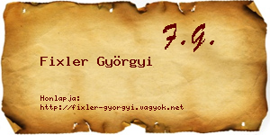 Fixler Györgyi névjegykártya