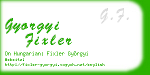 gyorgyi fixler business card