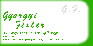 gyorgyi fixler business card